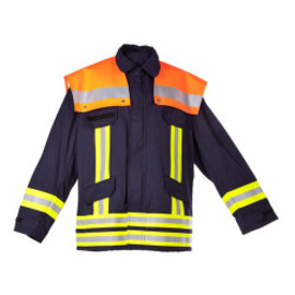 Feuerwehrjacke WATEX OBERSTDORF 2000, 100% Baumwolle, Schulterkoller leuchtorange