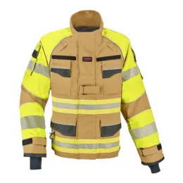 Einsatzjacke THL X-pro Solution, gold/leuchtgelb, Aufdruck silber