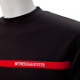 Sweatshirt, schwarz mit rotem Streifen